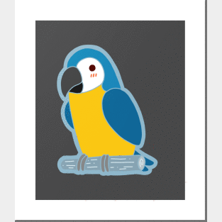 Cute Parrot - Blue & Yellow Posters and Art